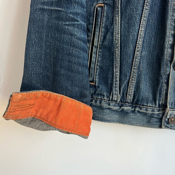 Levi’s Orange & Blue Corduroy Denim Jean Jacket - Picture 4 of 5